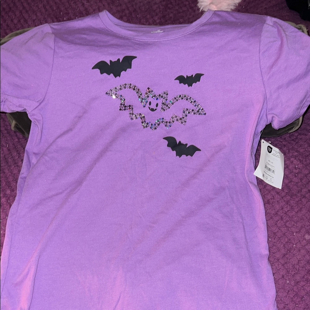 Purple T-Shirt with Bat Design NWT kids size XXL/18